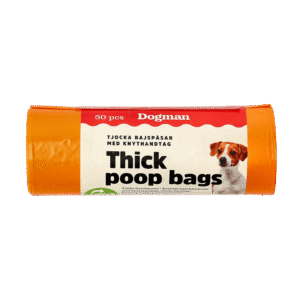 tjocka bajspåsar med handtag orange