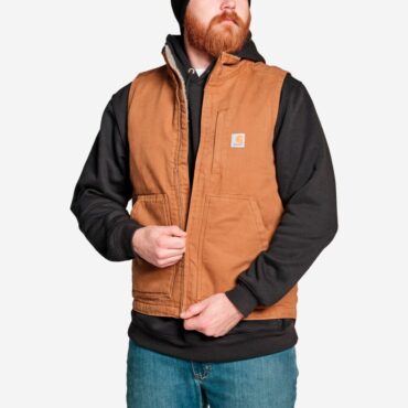 CARHARTT-A WASHED DUCK LINED MOCK NECK VEST
