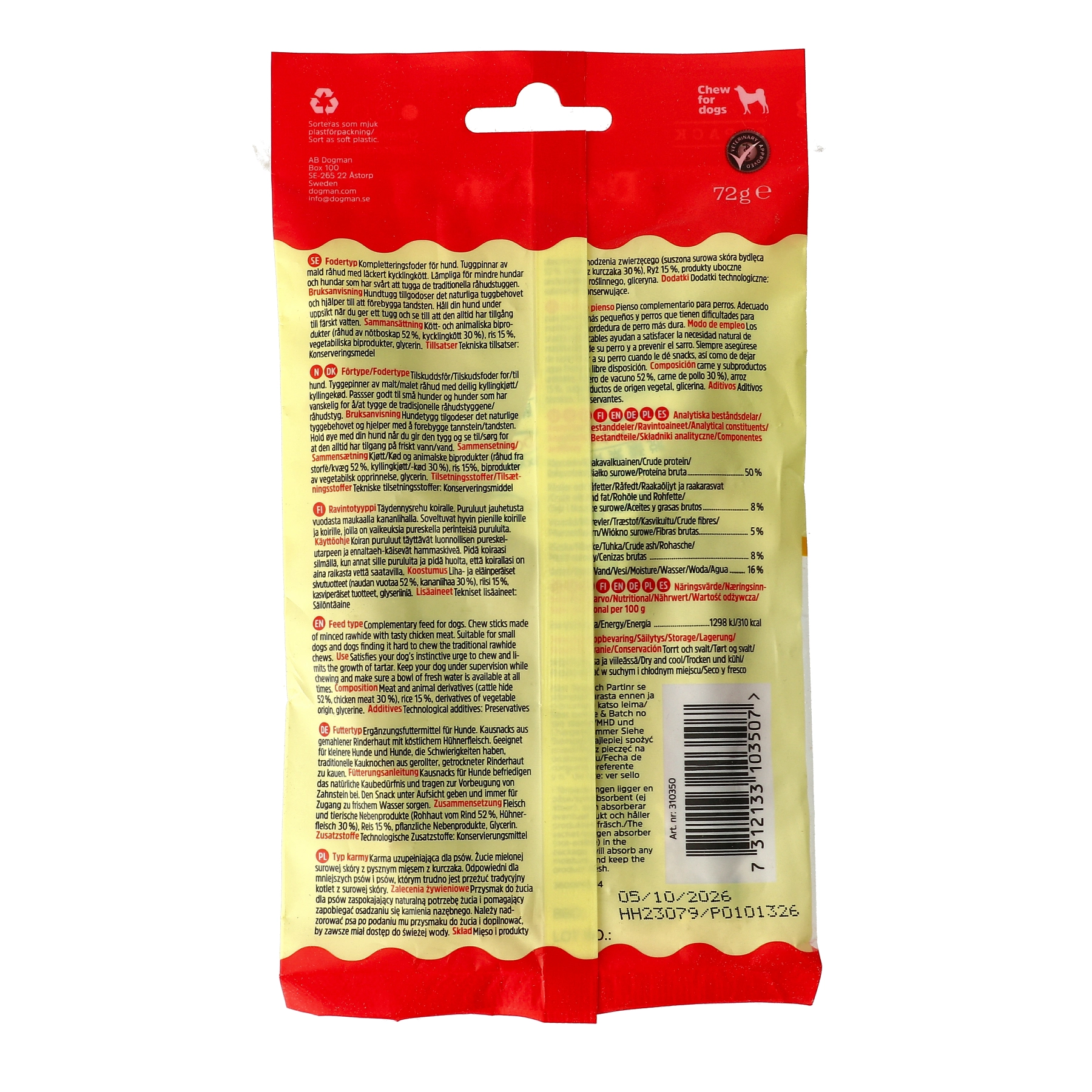 dogman Tuggpinnar Malda med Kyckling 6p1