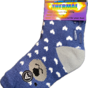 Avignon Heat Max Socka Barn Djur Björn Hjärtan Blå 27-35