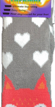 Avignon Heat Max Socka Djur räv grå Barn 27-35