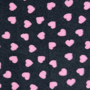 Vetbed Hundfäll 100x150 Mörkgrå/Rosa Hjärtan