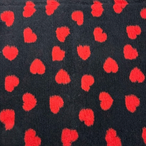 Vetbed Hundfäll 50x75 Svart/ Röda Hjärtan
