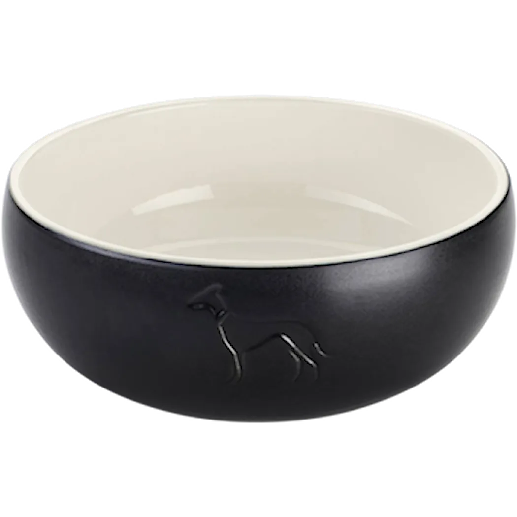 hunterdogsceramicbowllundblack1