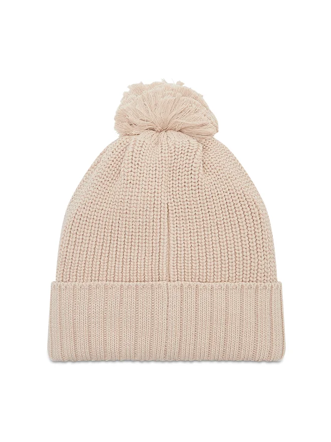 stickad mössa med tofs marmot snoasis