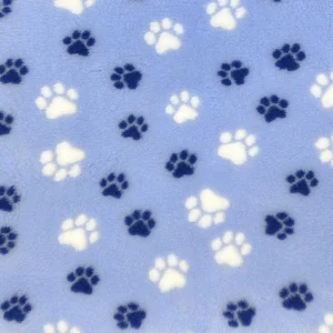 Vetbed Ljusblå - Mörkblå Vita Tassar 50x75cm